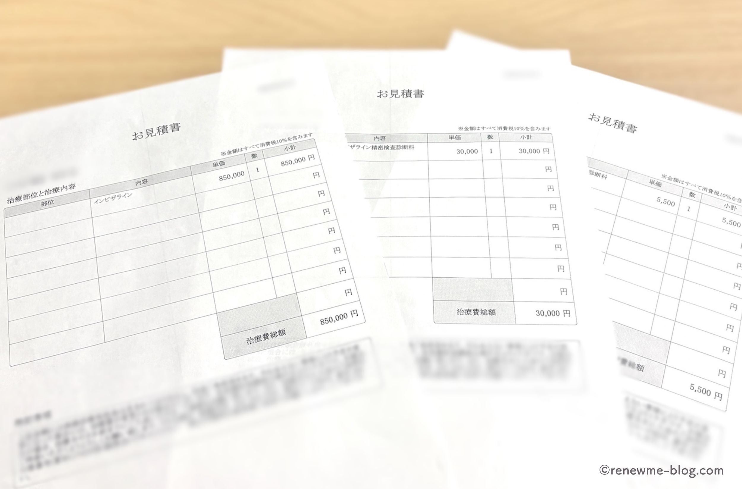 東洋デンタルオフィスの見積書