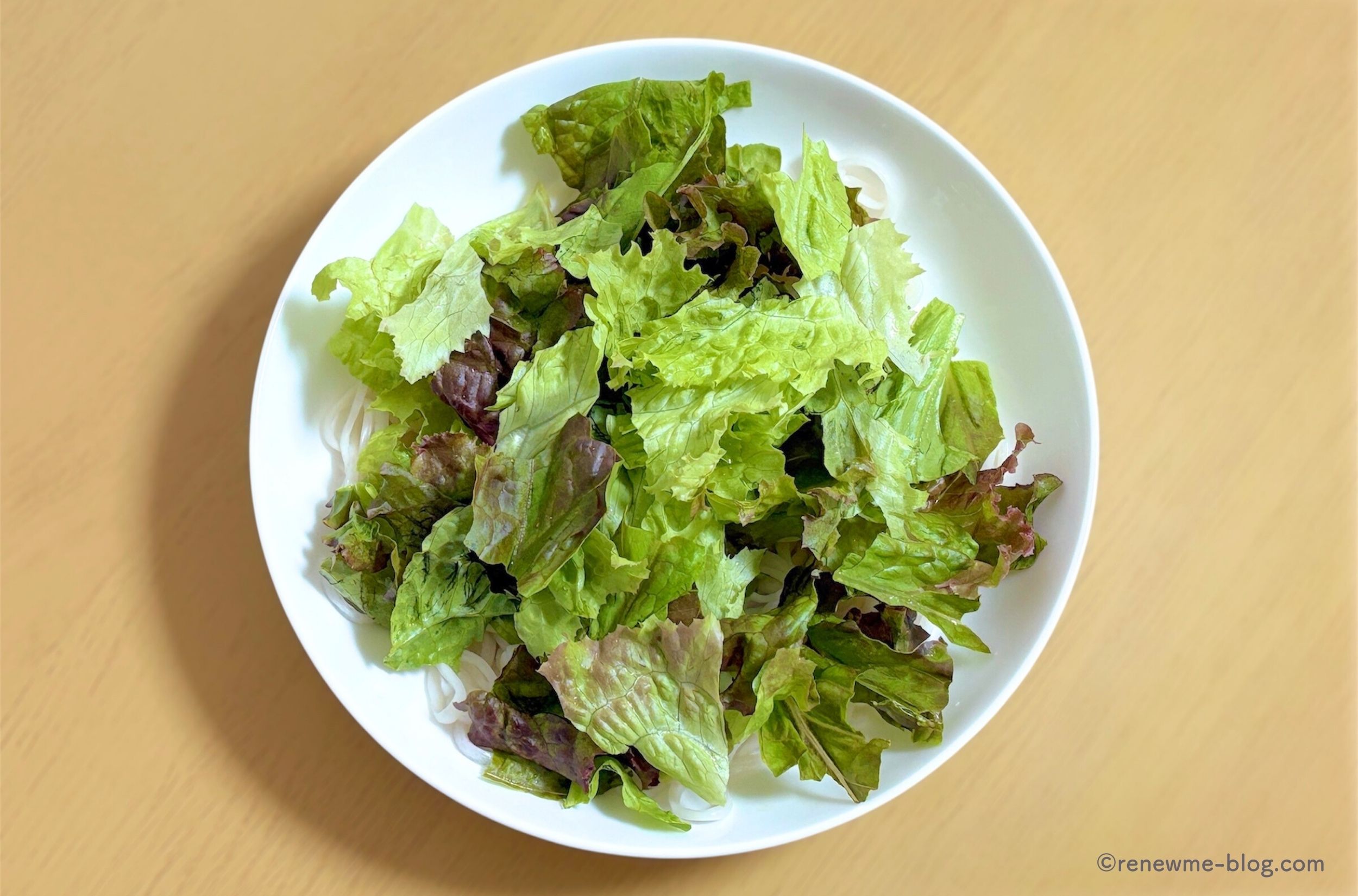 レタスをを盛った様子