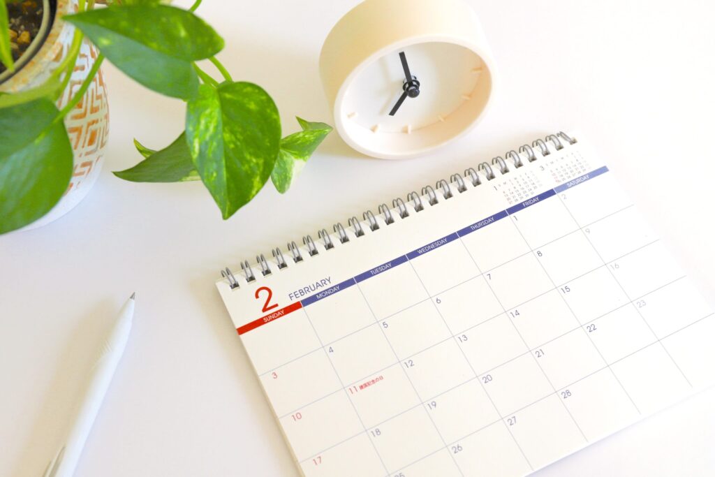 カレンダーと時計